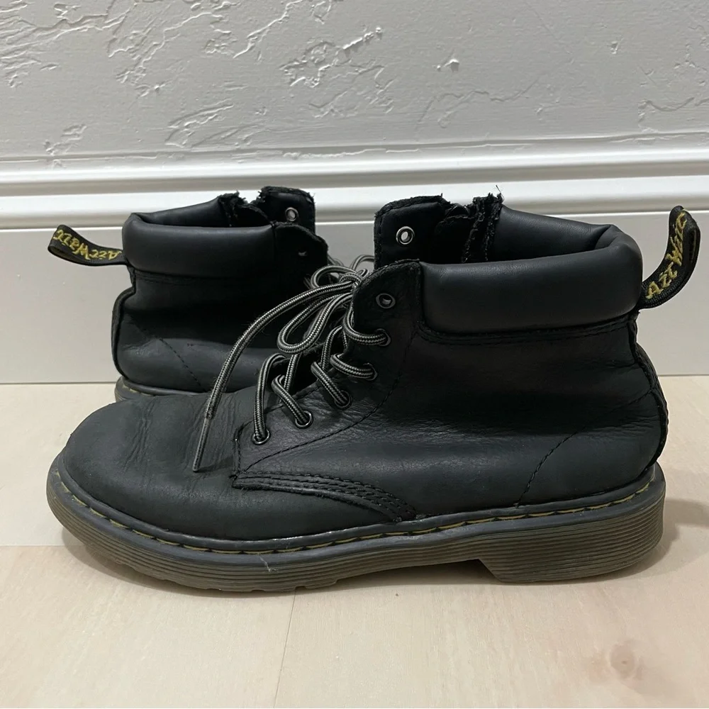 Dr. Martens Kids Boots Padley Black Size 3 Youth Zipper Lace Up Leather